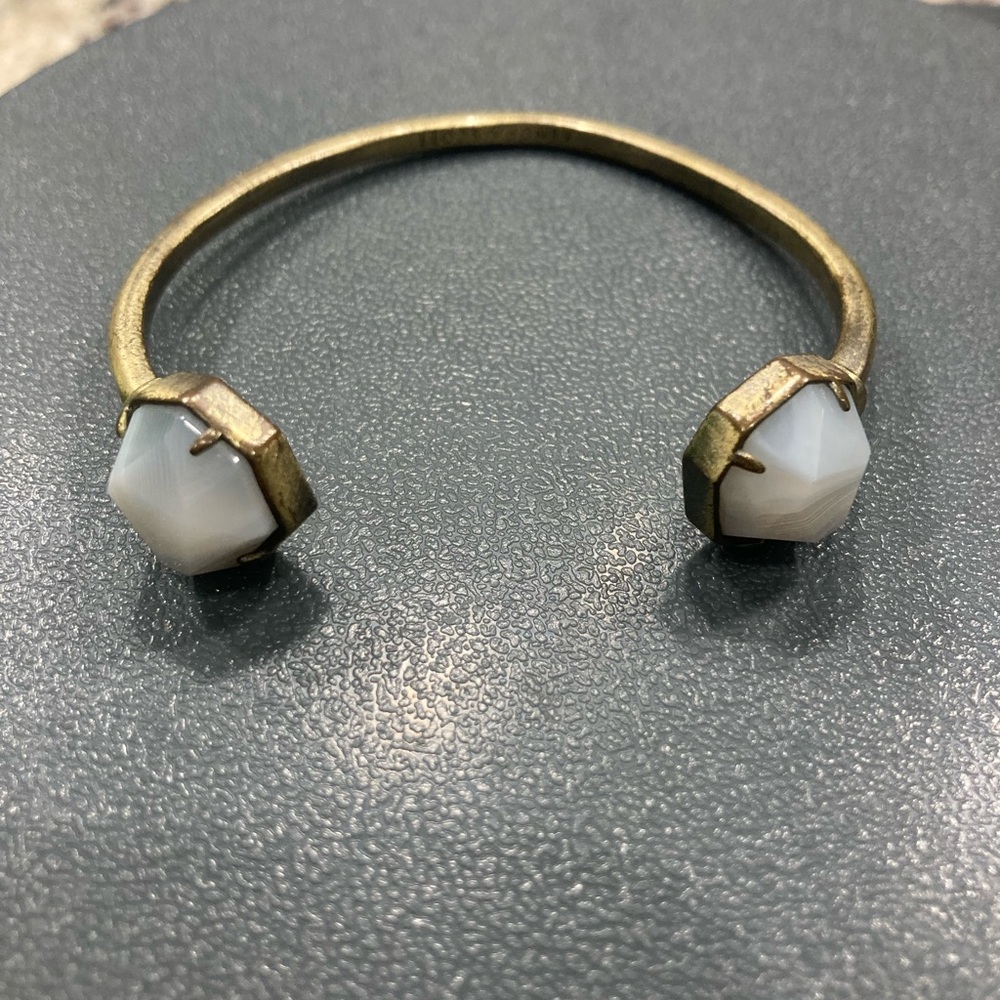 Kendra Scott Brinkley bracelet in antique gold with white stones FUC tarnish